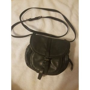 Club Monaco Black Leather Mini Crossbody Bag